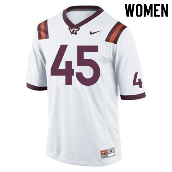 Women #45 TyJuan Garbutt Virginia Tech Hokies College Football Jerseys Sale-Maroon